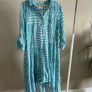 Striped Teal Women's Dress
